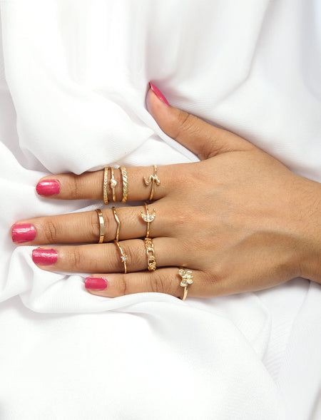 Silver-Plated Alloy Stylish Contemporary Stackable Ring - The Pari