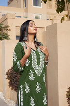 Rangreza Ethnic Liya Chikankari Rayon Kurta Green - Distacart