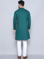 Even Apparels Men's Pure Cotton Green Sherwani Kurta