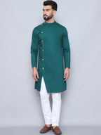 Even Apparels Men's Pure Cotton Green Sherwani Kurta