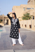 Rangreza Ethnic Chikankari Rayon Kurta Black - Distacart