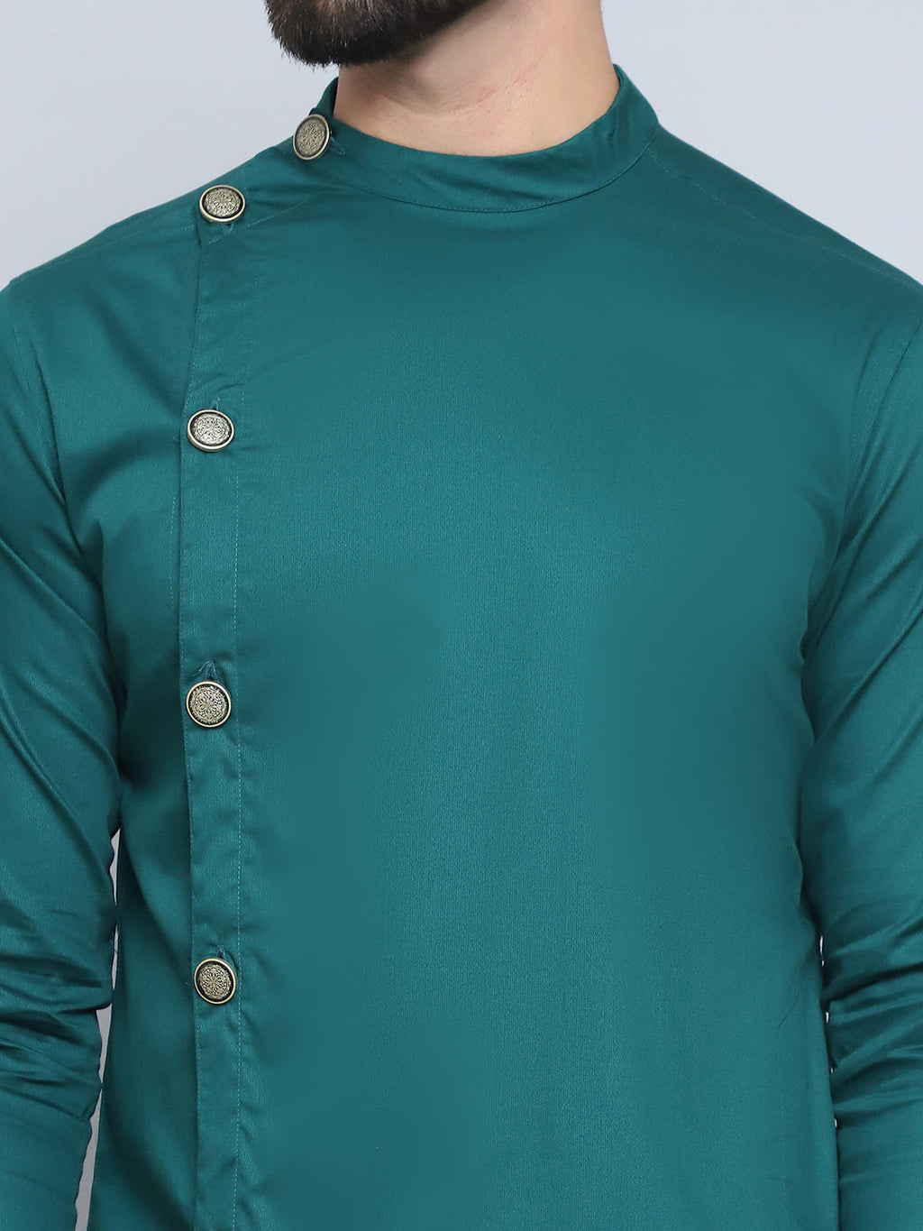Even Apparels Men's Pure Cotton Green Sherwani Kurta
