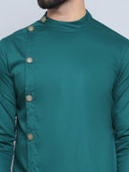 Even Apparels Men's Pure Cotton Green Sherwani Kurta