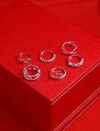 Silver-Plated Alloy Stylish Contemporary Stackable Ring - The Pari