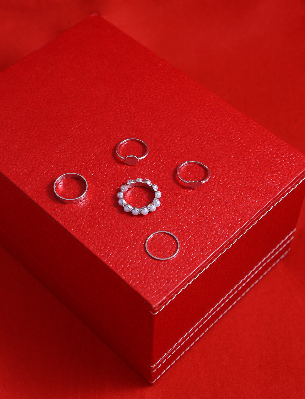 Silver-Plated Alloy Stylish Contemporary Stackable Ring - The Pari