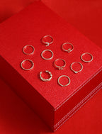 Silver-Plated Alloy Stylish Contemporary Stackable Ring - The Pari