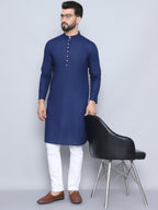 Even Apparels Men's Pure Cotton Blue Kurta