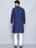 Even Apparels Men's Pure Cotton Blue Kurta