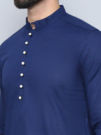 Even Apparels Men's Pure Cotton Blue Kurta