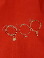 Gold-Plated Alloy Gold Charm Bracelet Set - The Pari - Distacart