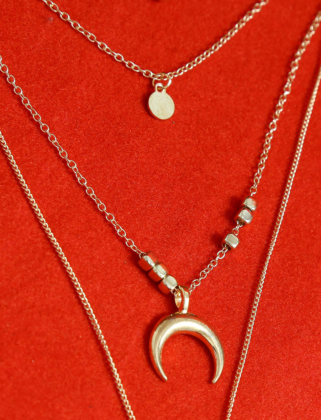 Gold-Polished Alloy Layered Designer Short Necklace - The Pari