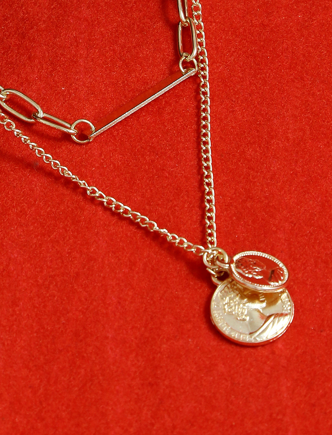 Gold-Polished Alloy Layered Designer Short Necklace - The Pari