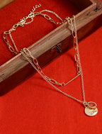 Gold-Polished Alloy Layered Designer Short Necklace - The Pari