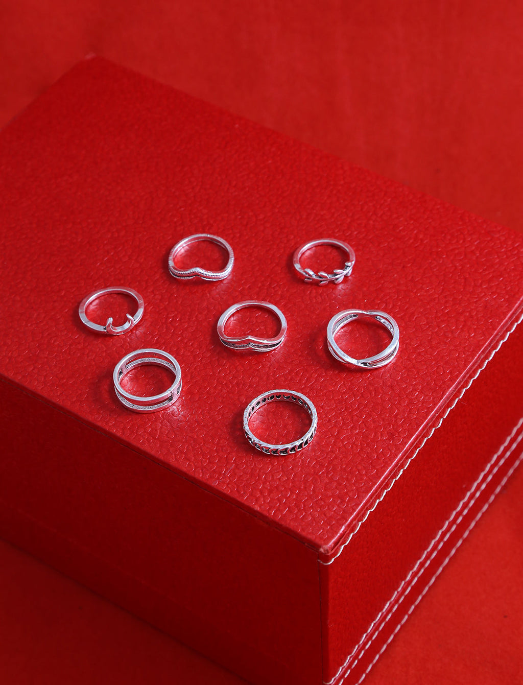 Silver-Plated Alloy Stylish Contemporary Stackable Ring - The Pari