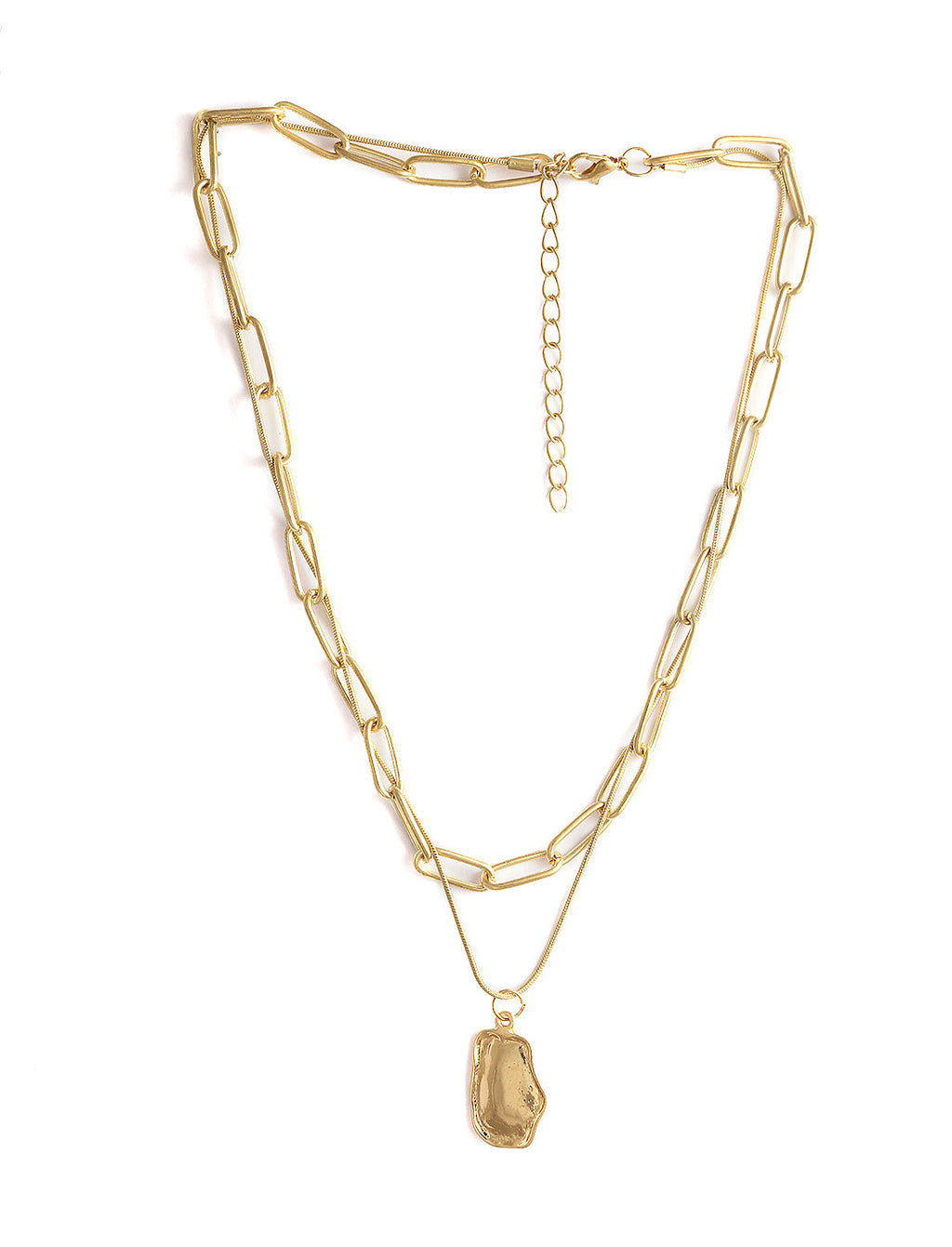 Gold-Polished Alloy Layered Designer Short Necklace - The Pari