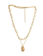 Gold-Polished Alloy Layered Designer Short Necklace - The Pari