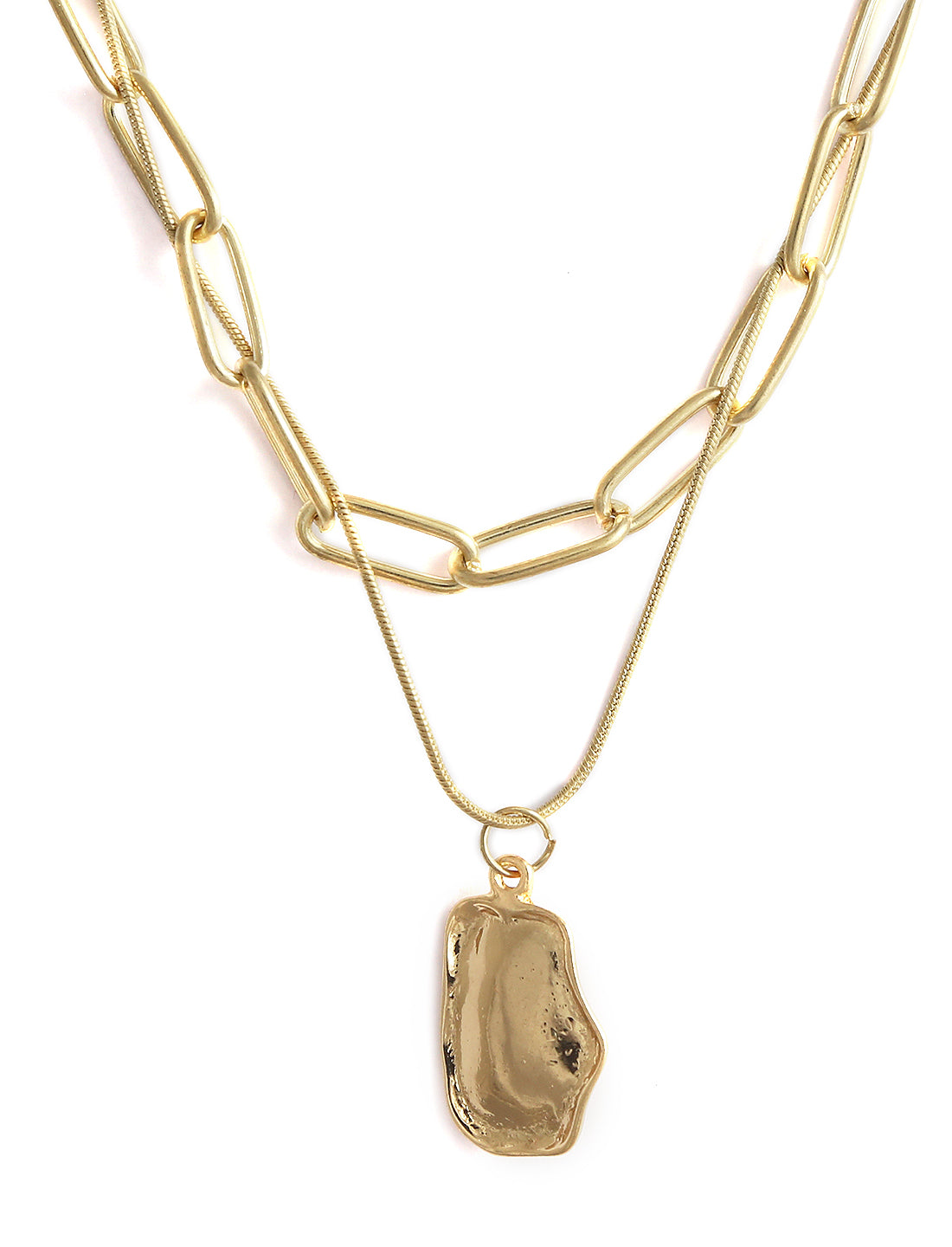 Gold-Polished Alloy Layered Designer Short Necklace - The Pari
