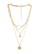 Gold-Polished Alloy Layered Designer Short Necklace - The Pari