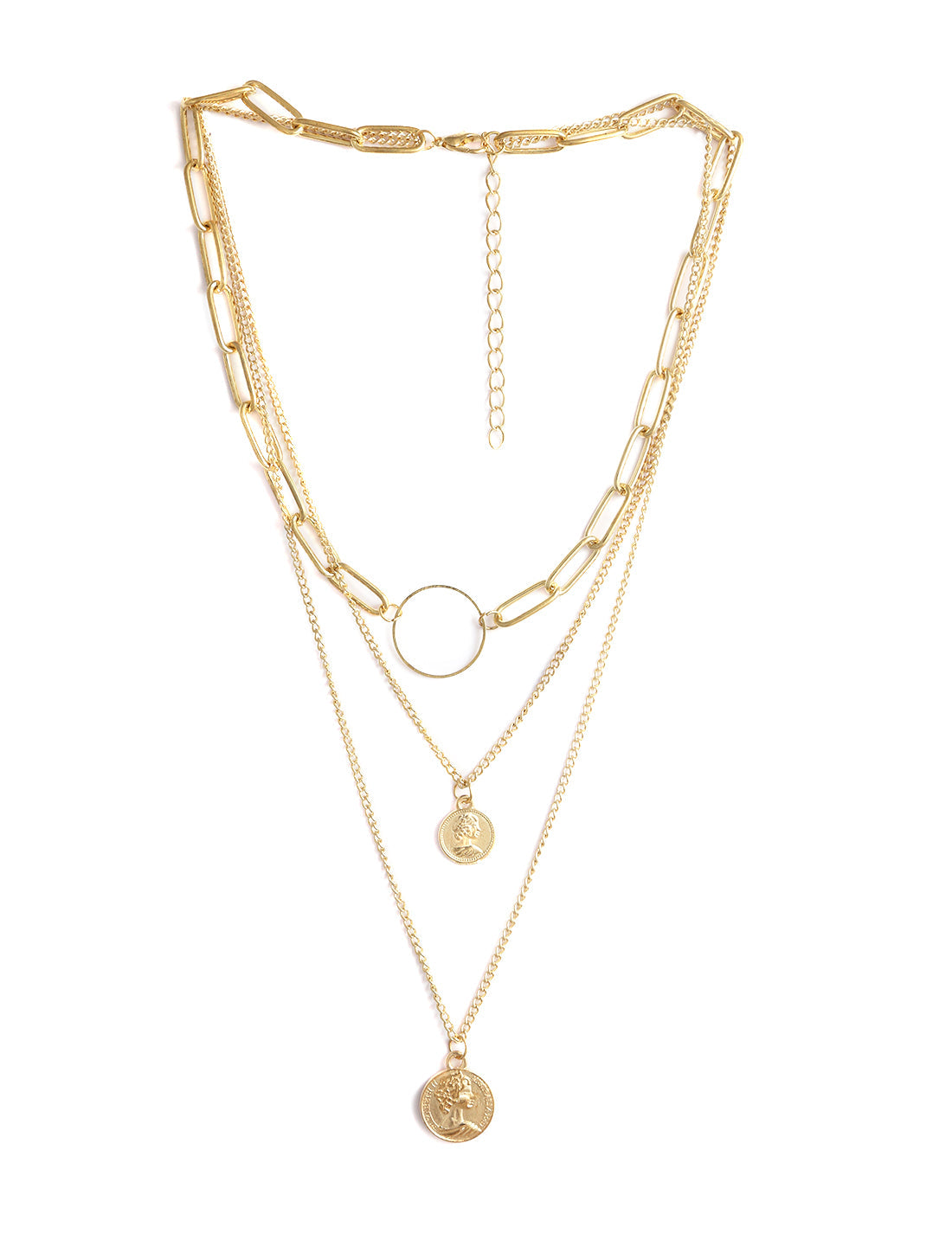 Gold-Polished Alloy Layered Designer Short Necklace - The Pari
