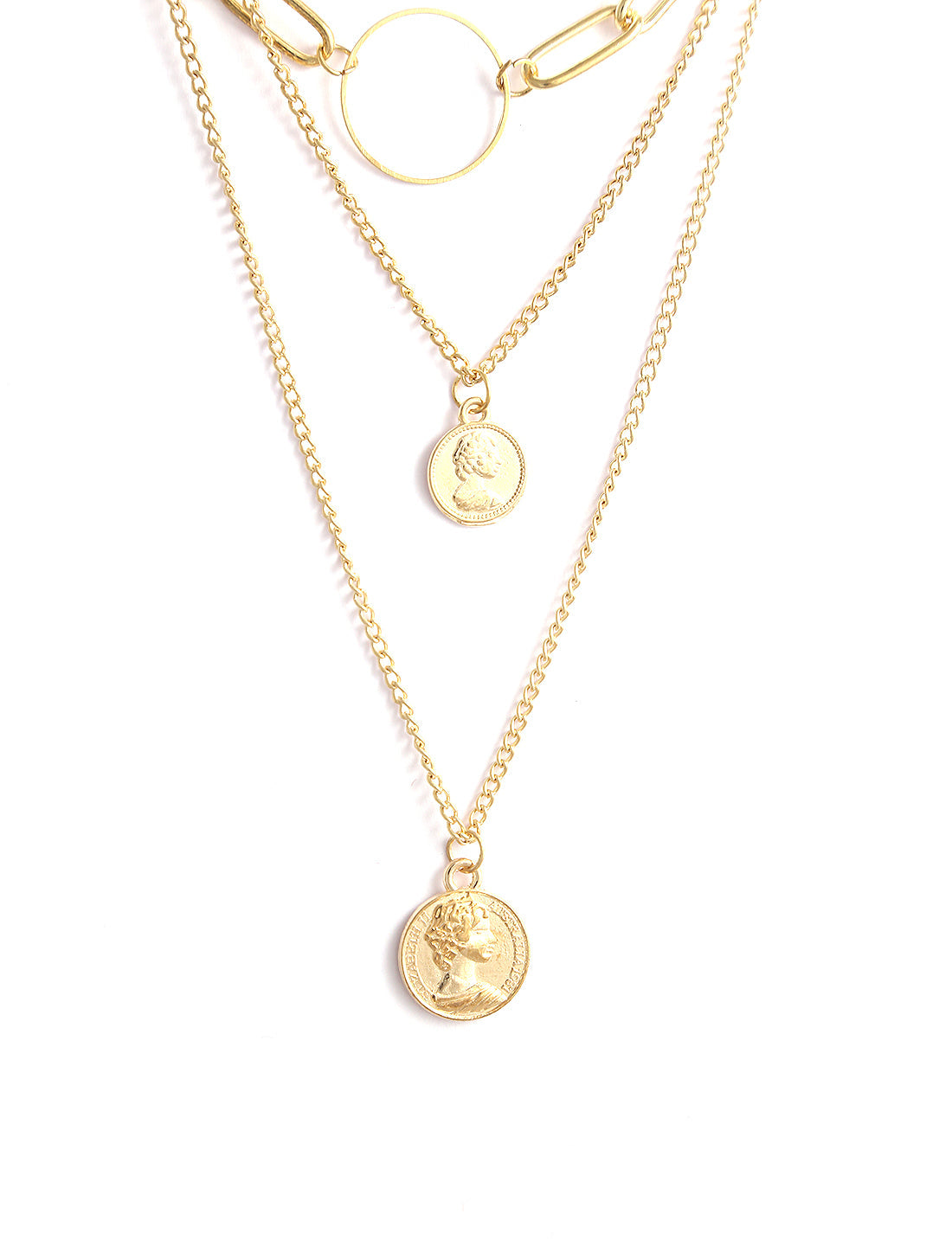 Gold-Polished Alloy Layered Designer Short Necklace - The Pari