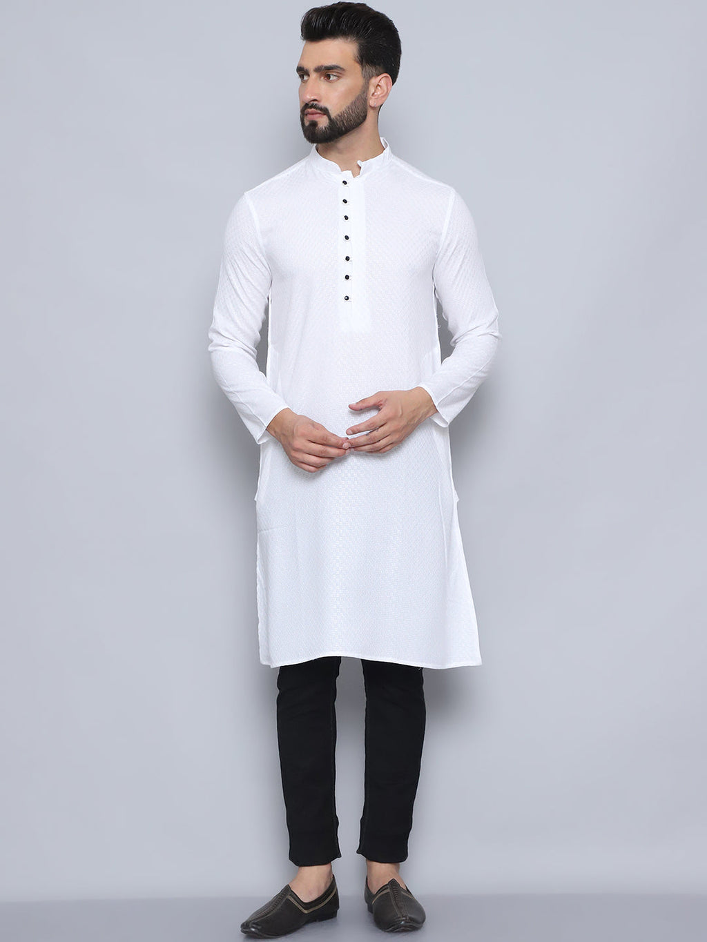Even Apparels Men's Pure Cotton White Kurta