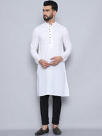 Even Apparels Men's Pure Cotton White Kurta