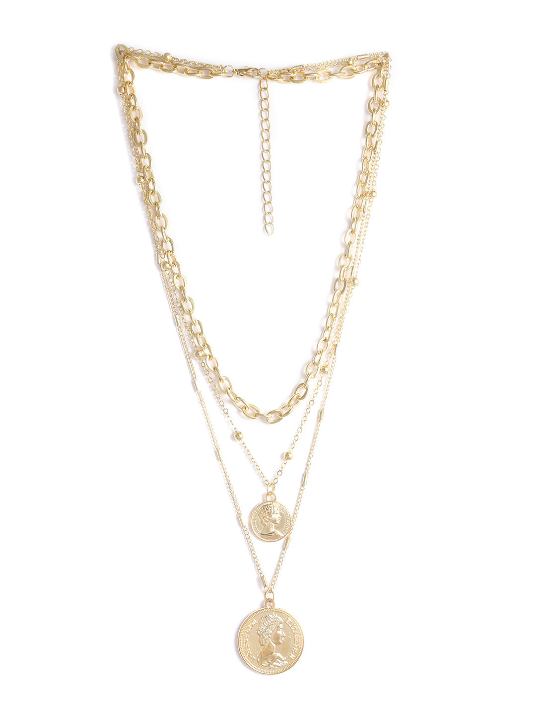 Gold-Polished Alloy Layered Designer Short Necklace - The Pari