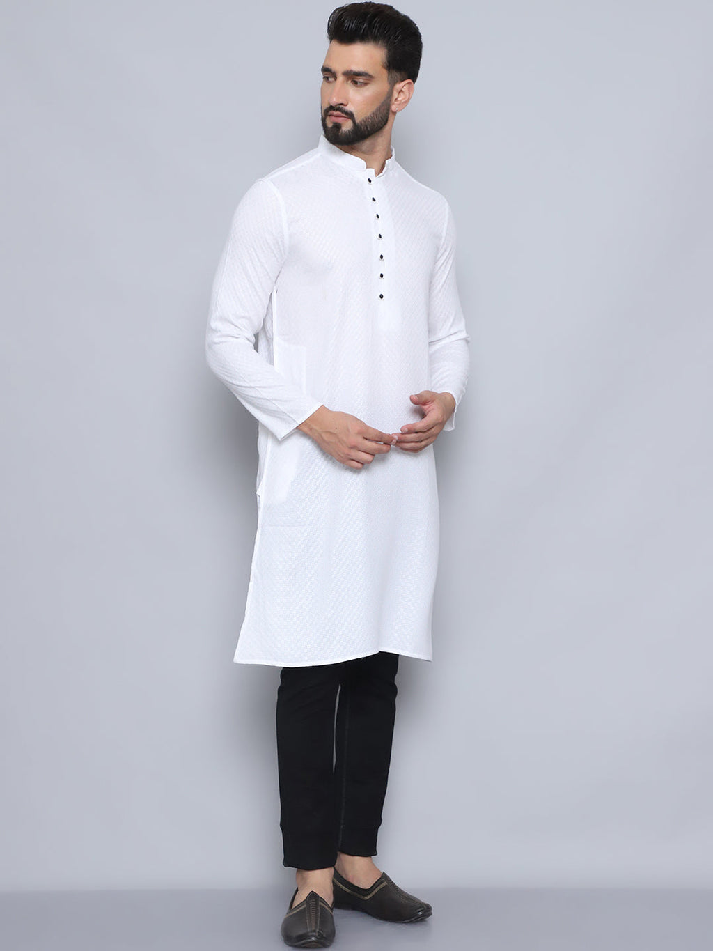 Even Apparels Men's Pure Cotton White Kurta