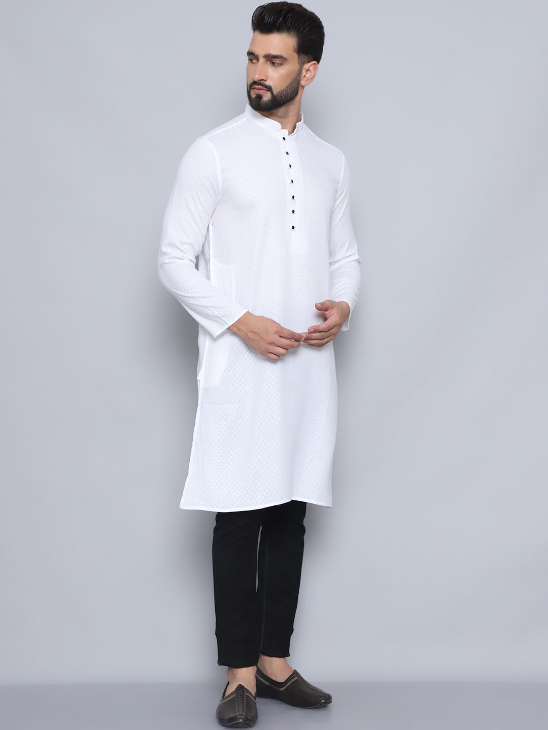 Even Apparels Men's Pure Cotton White Kurta