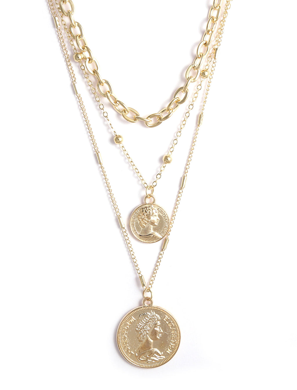 Gold-Polished Alloy Layered Designer Short Necklace - The Pari