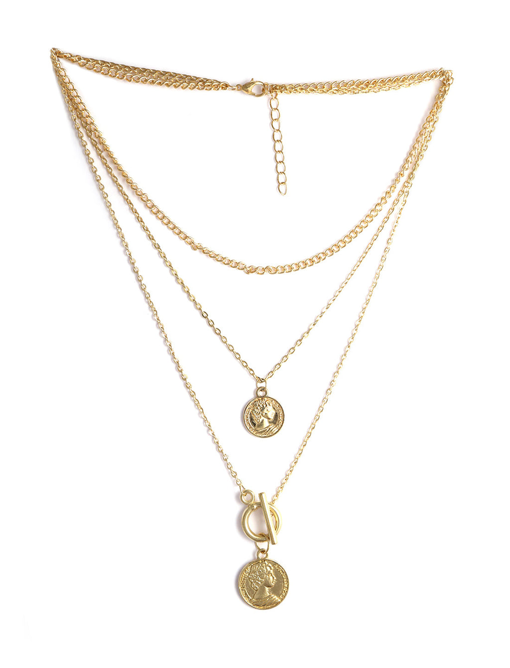 Gold-Polished Alloy Layered Designer Short Necklace - The Pari