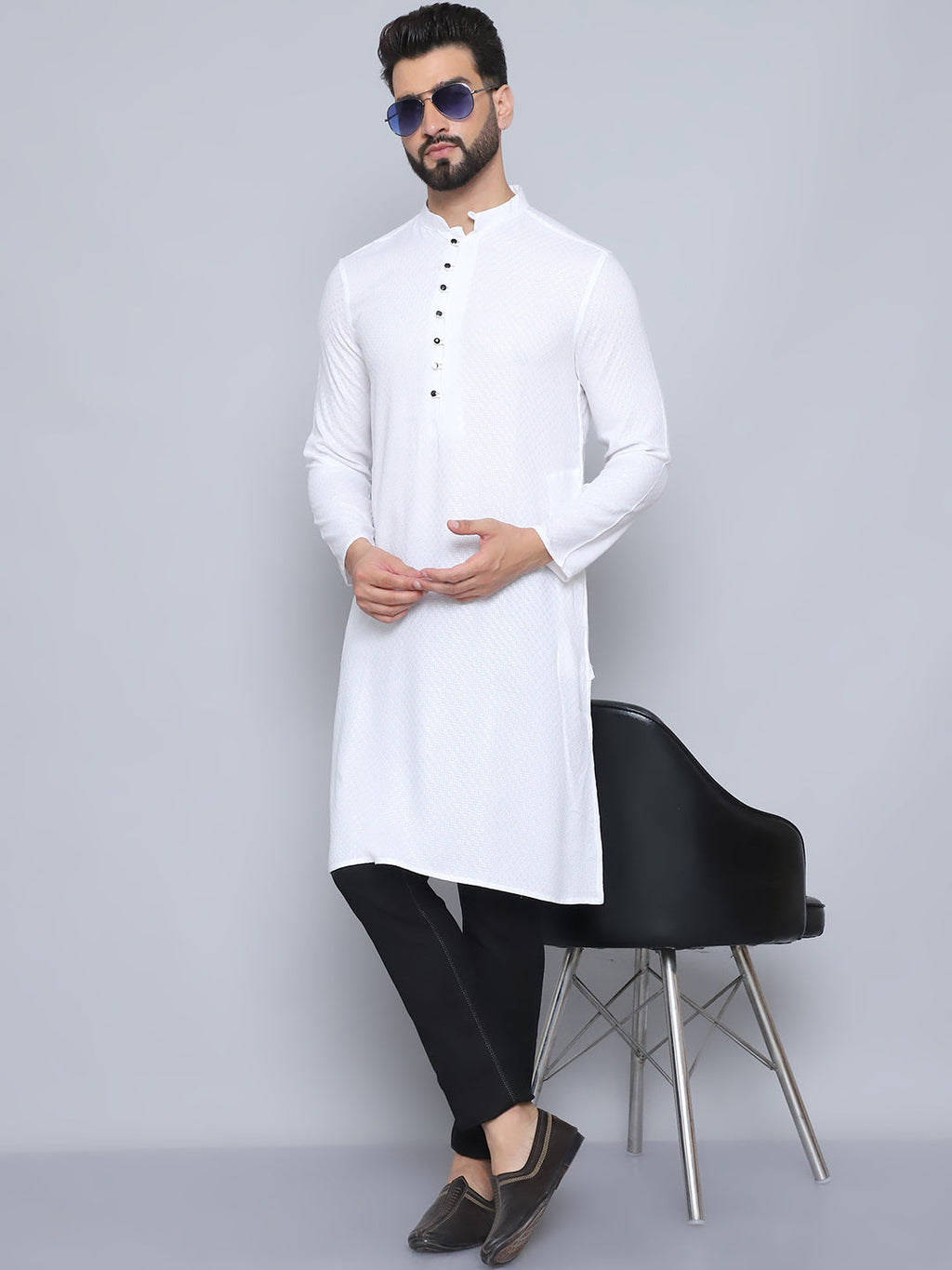 Even Apparels Men's Pure Cotton White Kurta
