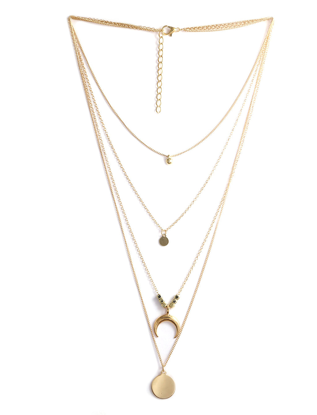 Gold-Polished Alloy Layered Designer Short Necklace - The Pari