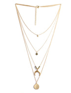 Gold-Polished Alloy Layered Designer Short Necklace - The Pari