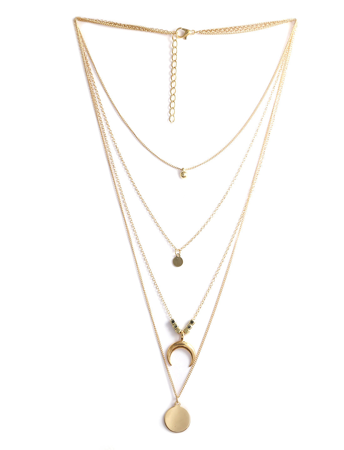 Gold-Polished Alloy Layered Designer Short Necklace - The Pari