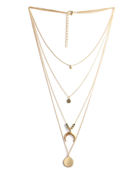 Gold-Polished Alloy Layered Designer Short Necklace - The Pari