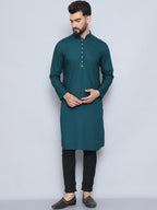 Even Apparels Men's Loop Button Green Kurta