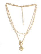 Gold-Polished Alloy Layered Designer Short Necklace - The Pari