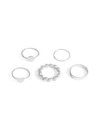 Silver-Plated Alloy Stylish Contemporary Stackable Ring - The Pari