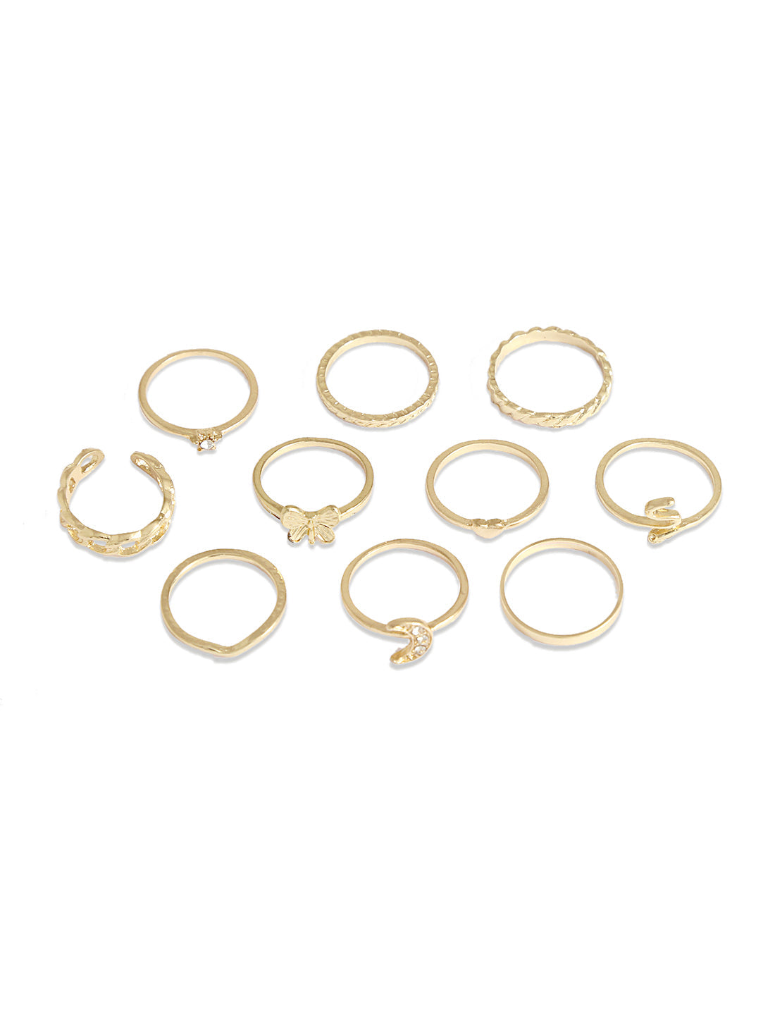 Silver-Plated Alloy Stylish Contemporary Stackable Ring - The Pari