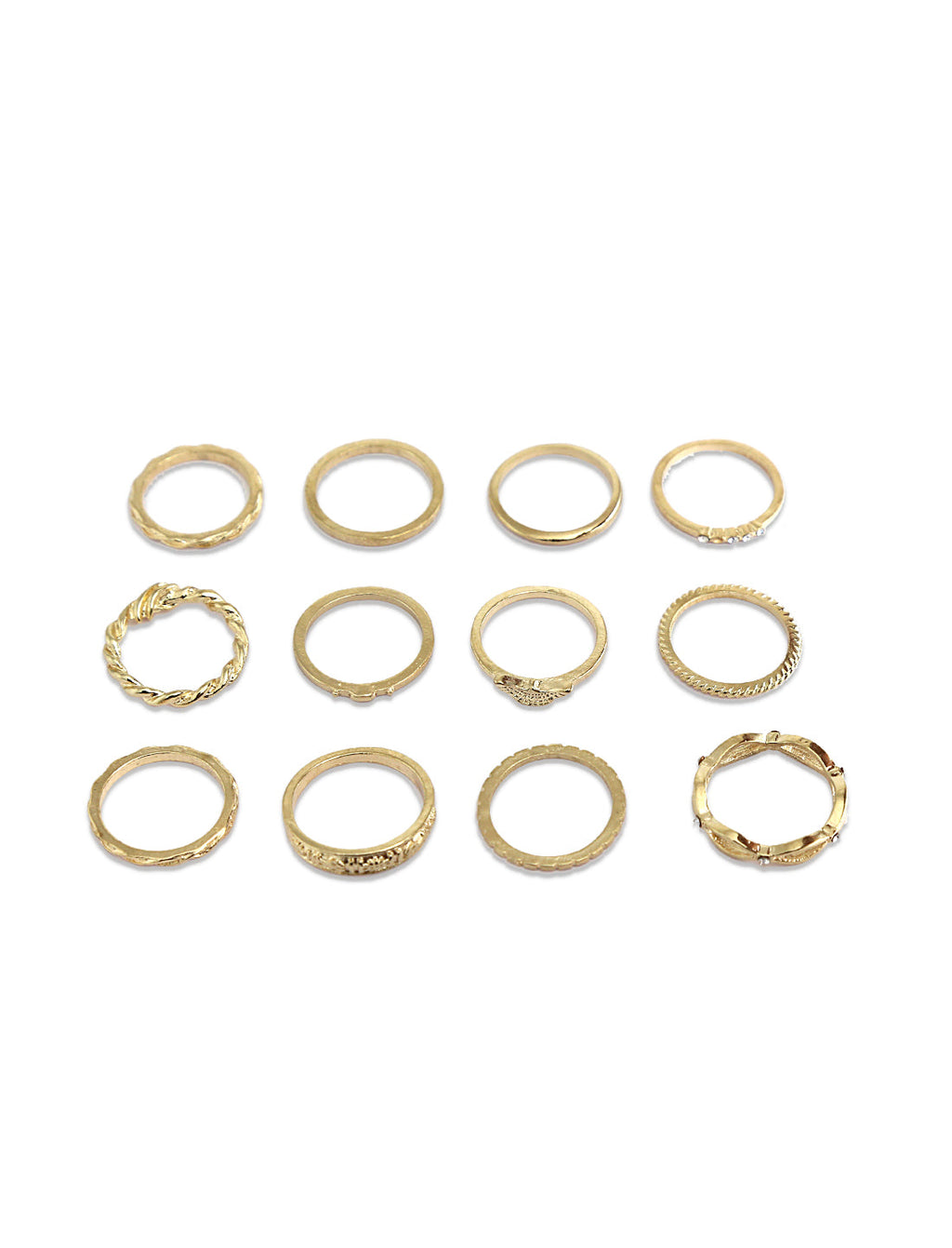 Gold-Polished Alloy Stylish Contemporary Stackable Ring - The Pari