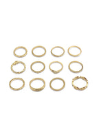 Gold-Polished Alloy Stylish Contemporary Stackable Ring - The Pari