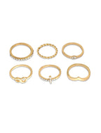 Gold-Polished Alloy Stylish Contemporary Stackable Ring - The Pari