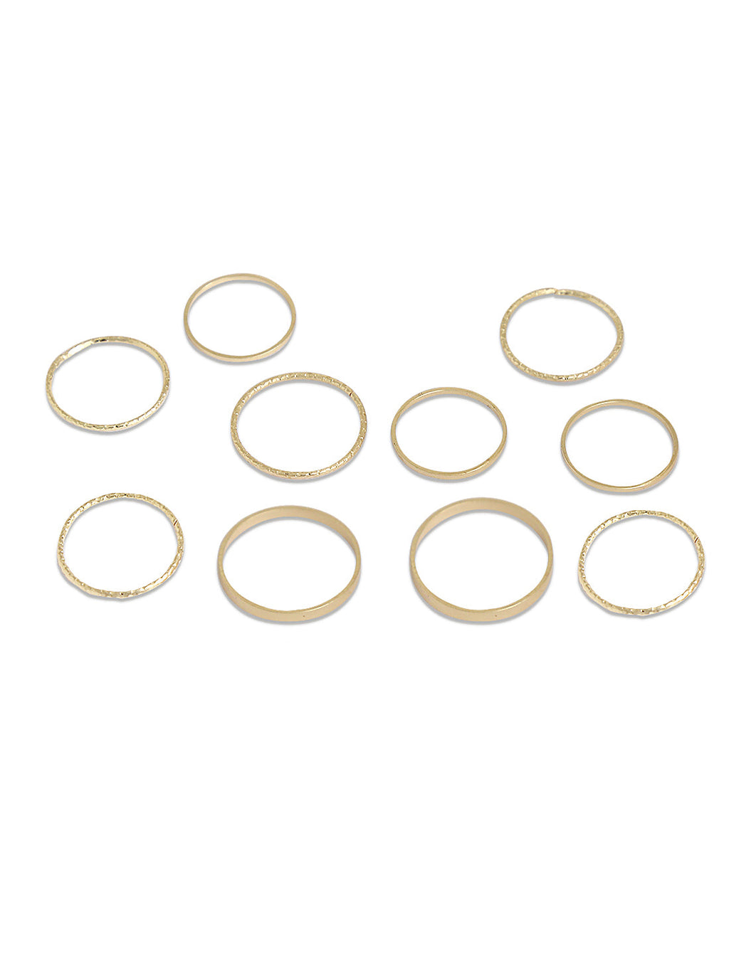 Gold-Polished Alloy Stylish Contemporary Stackable Ring - The Pari