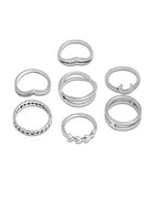 Silver-Plated Alloy Stylish Contemporary Stackable Ring - The Pari