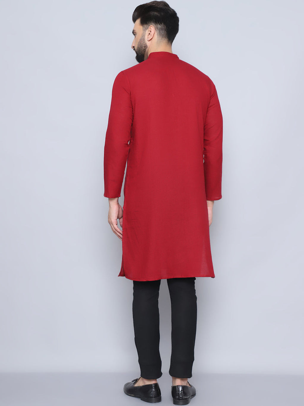 Even Apparels Men's Pure Cotton Maroon Kurta