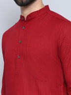 Even Apparels Men's Pure Cotton Maroon Kurta