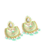 Gold-Plated Alloy Blue Golden Hoop Jhumki Earrings - The Pari - Distacart