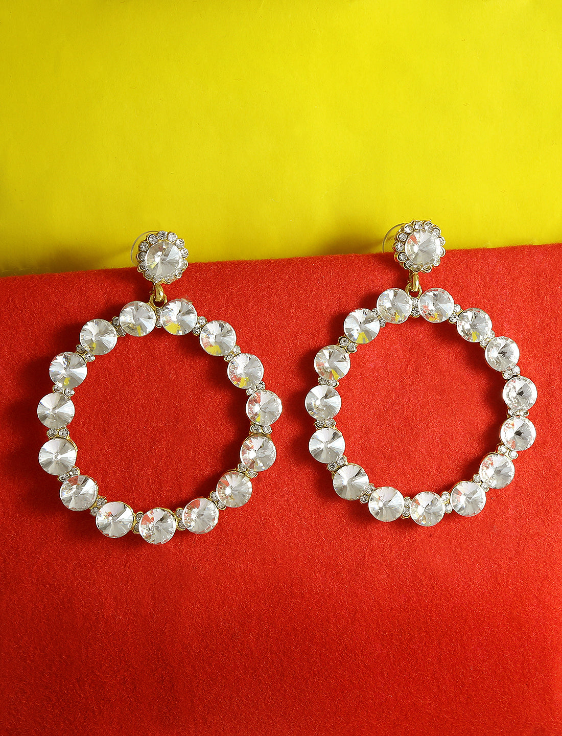 Gold-Plated Alloy Diva Look Stylish Contemporary Earrings - The Pari - Distacart