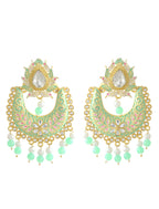 Gold-Plated Alloy Blue Golden Hoop Jhumki Earrings - The Pari - Distacart